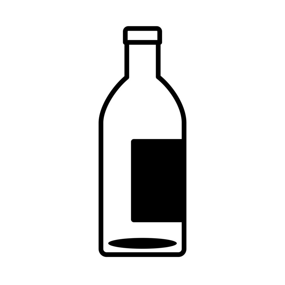 icône de style de ligne de boisson bouteille de bière vecteur