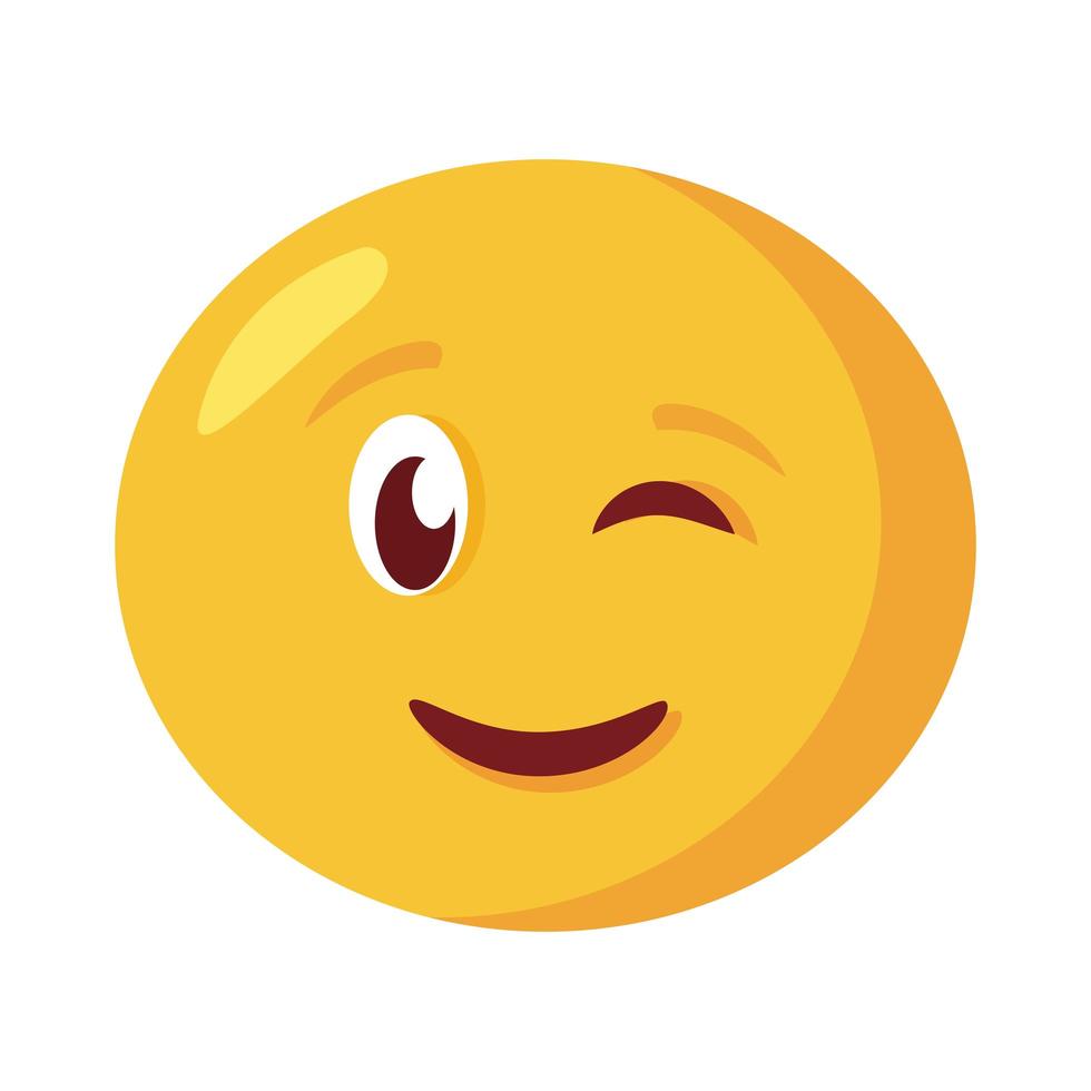 icône de style plat classique visage emoji heureux vecteur