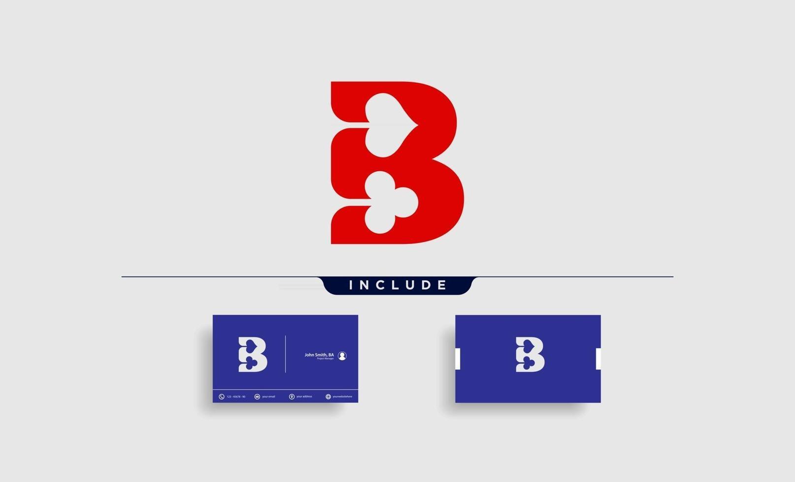 lettre b poker logo design template vector illustration icône élément