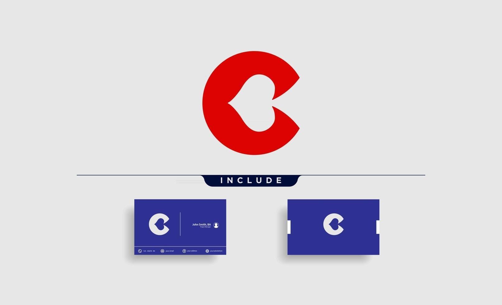 lettre c poker logo design template vector illustration icône élément
