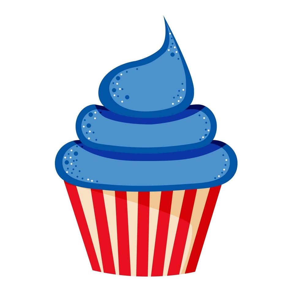 cupcake 4 juillet célébration vector illustration isolé