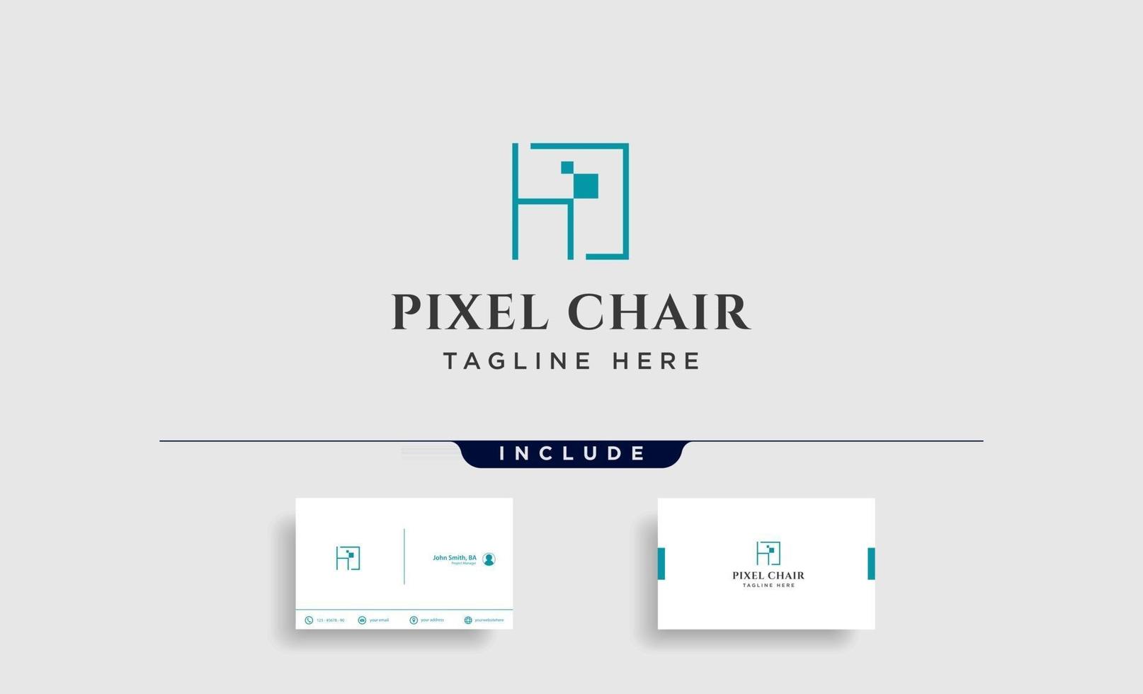 concept de design de logo chaise pour vecteur de société de technologie