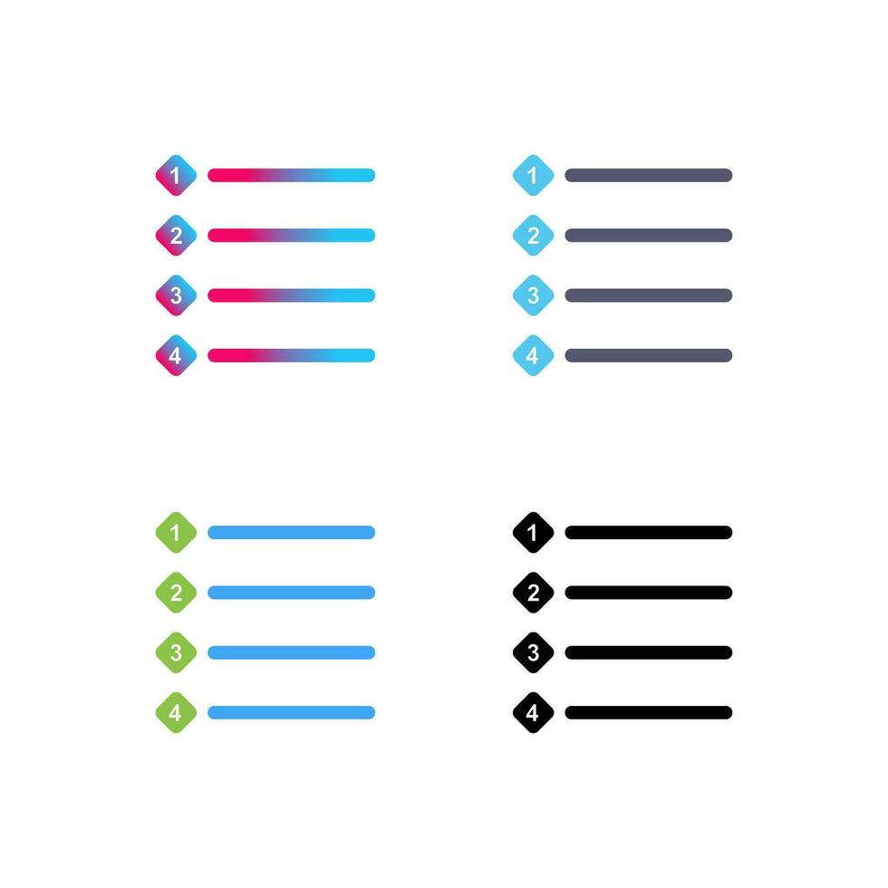 icône de vecteur de liste numérotée unique