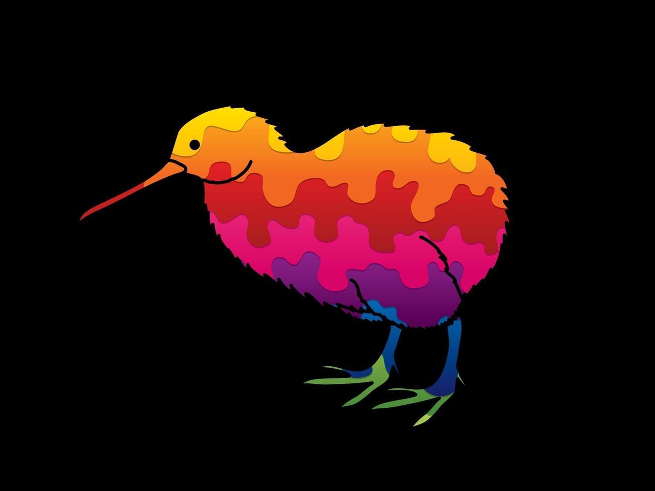 vecteur graphique abstrait oiseau kiwi