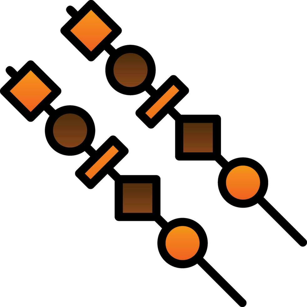 conception d'icônes vectorielles satay vecteur