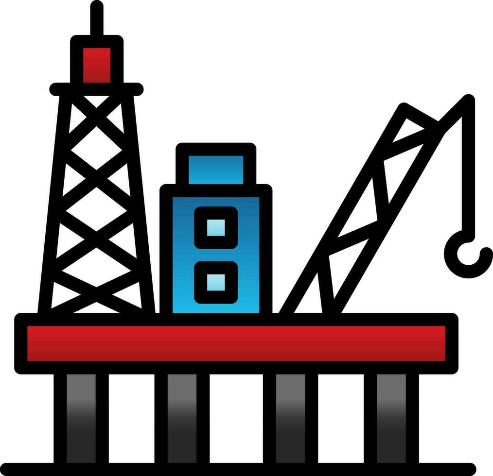 conception d'icône de vecteur de plate-forme pétrolière