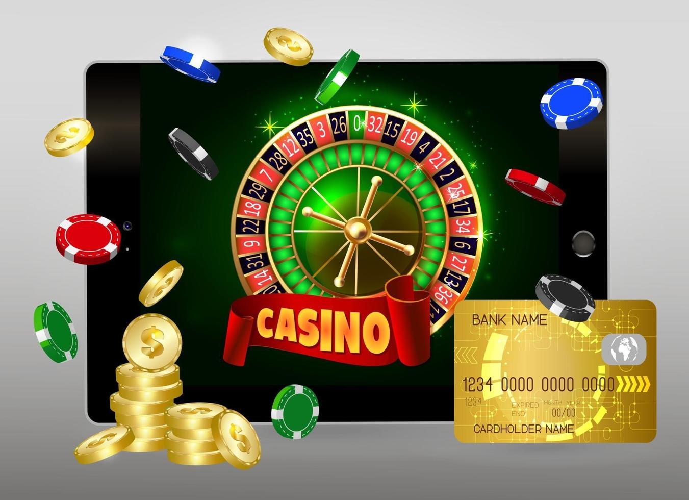 bannière de conception de casino en ligne vecteur