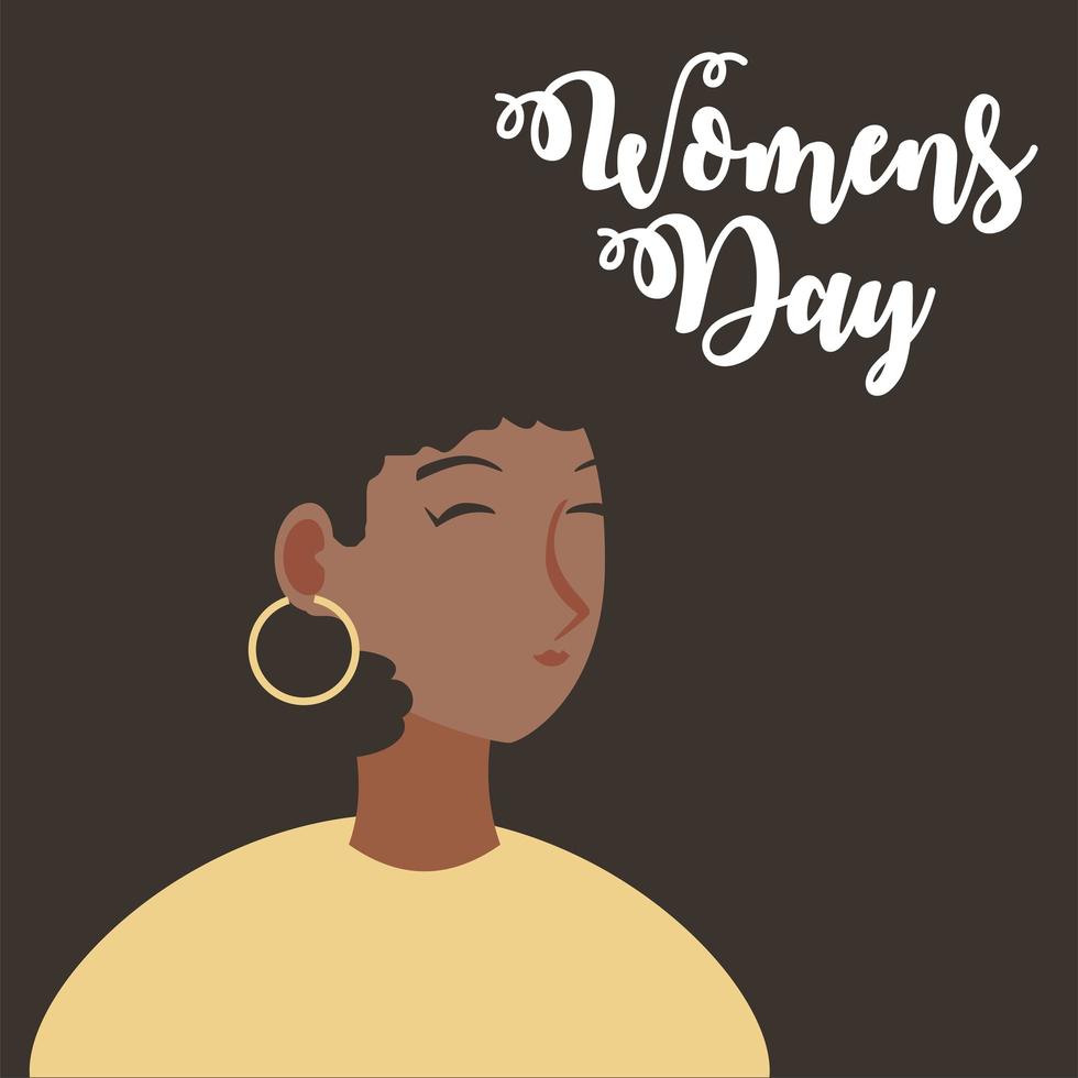femme afro-américaine en dessin animé vecteur