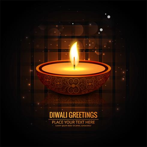 Joyeux diwali diya illustration de fond de festival de lampe à huile vecteur