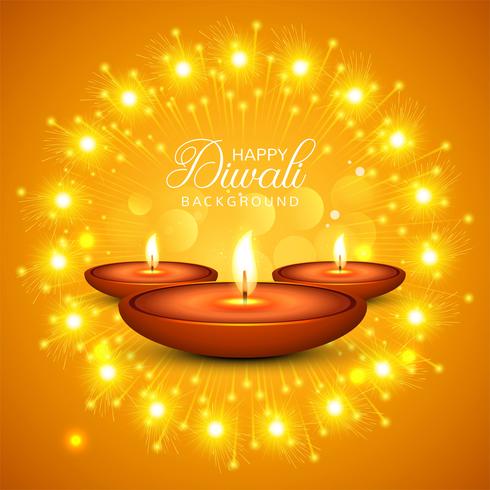 Vecteur de fond célébration Happy Diwali huile décorative