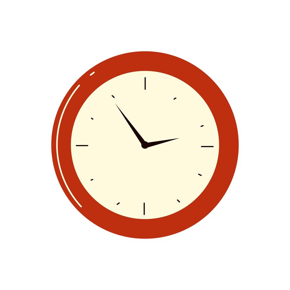 Conception isolée de l'icône du temps de l'horloge ronde vecteur