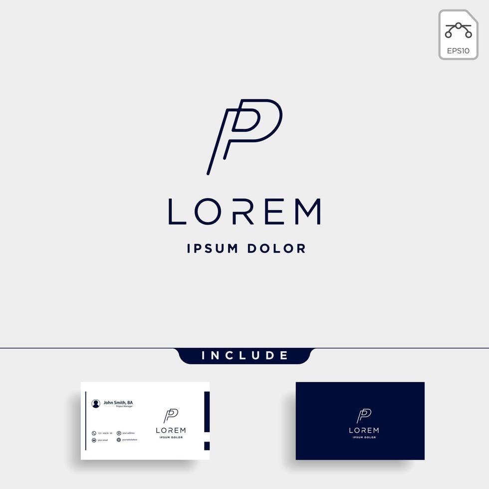 lettre p pp monogramme logo design minimal vecteur