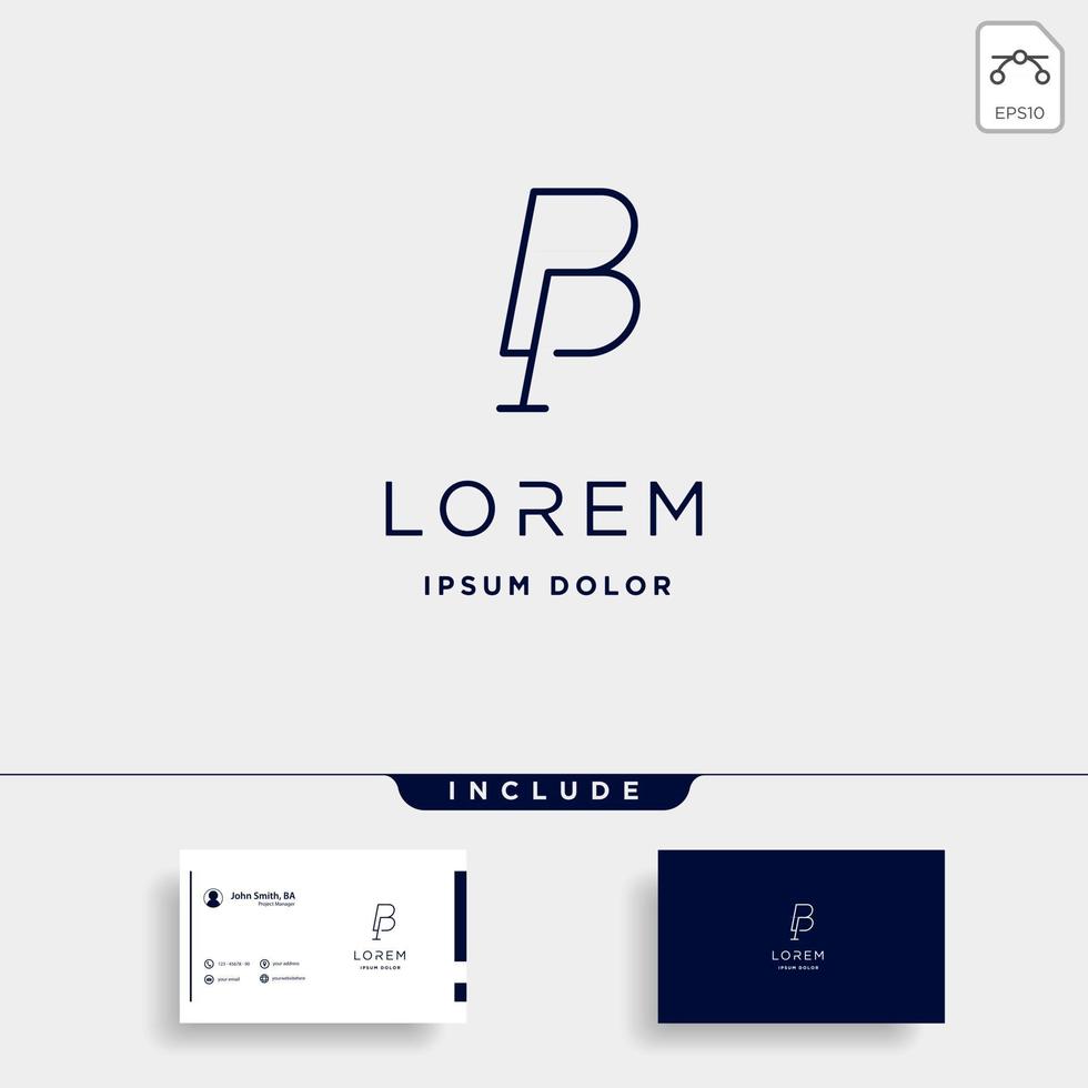 lettre bp bp pb logo design simple vecteur