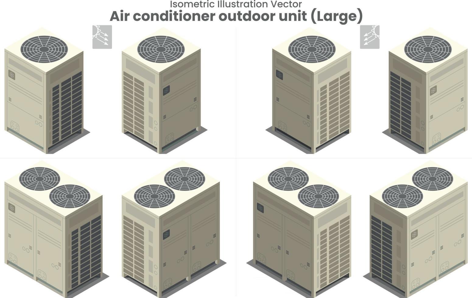 vecteur isométrique grand climatiseur vrf type3