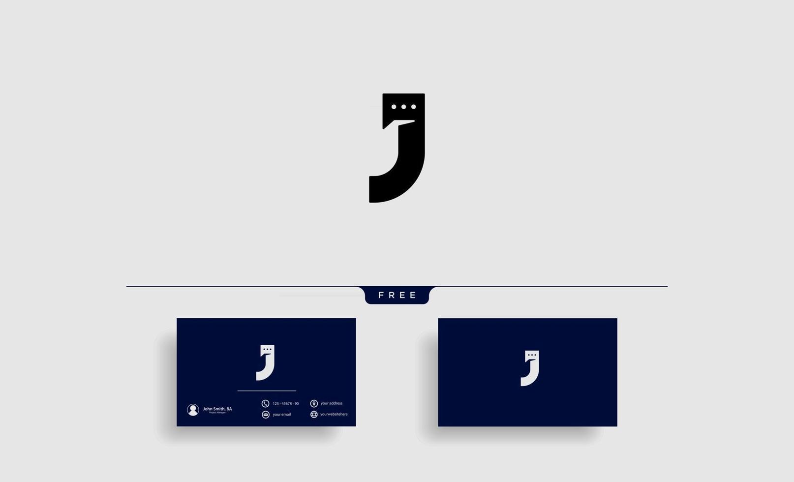 conception de vecteur de modèle de lettre j chat logo