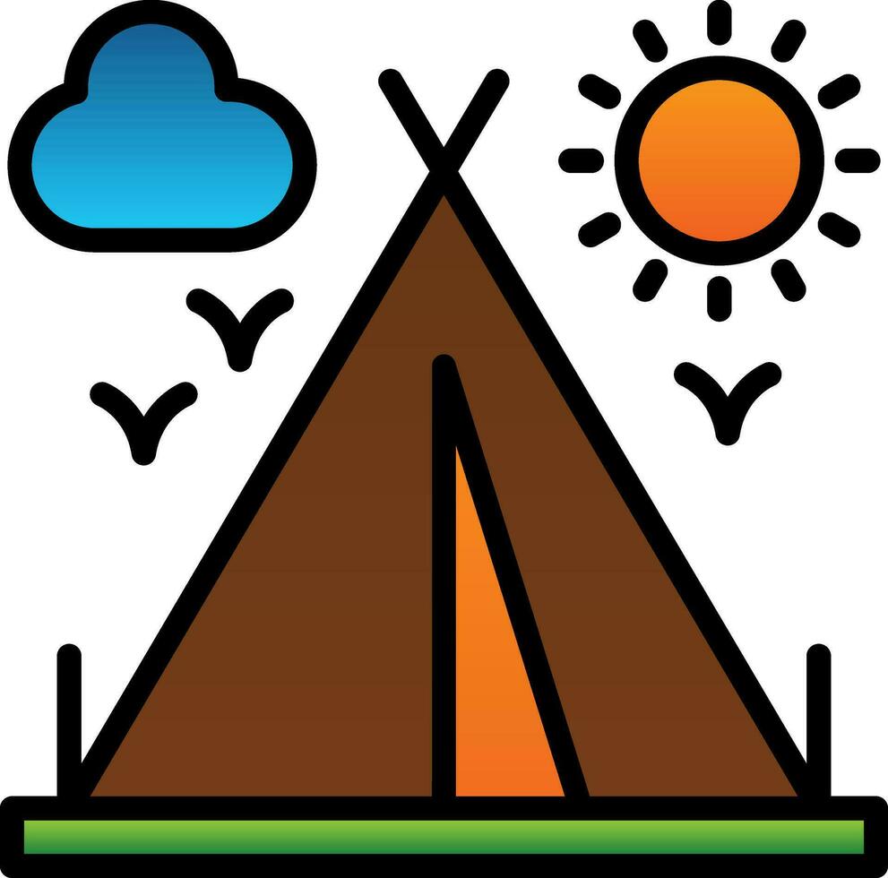 conception d'icône de vecteur de tente de camping