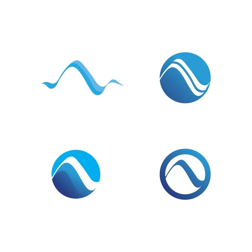 icônes de modèle de logo de plage de vagues et de symboles app vecteur