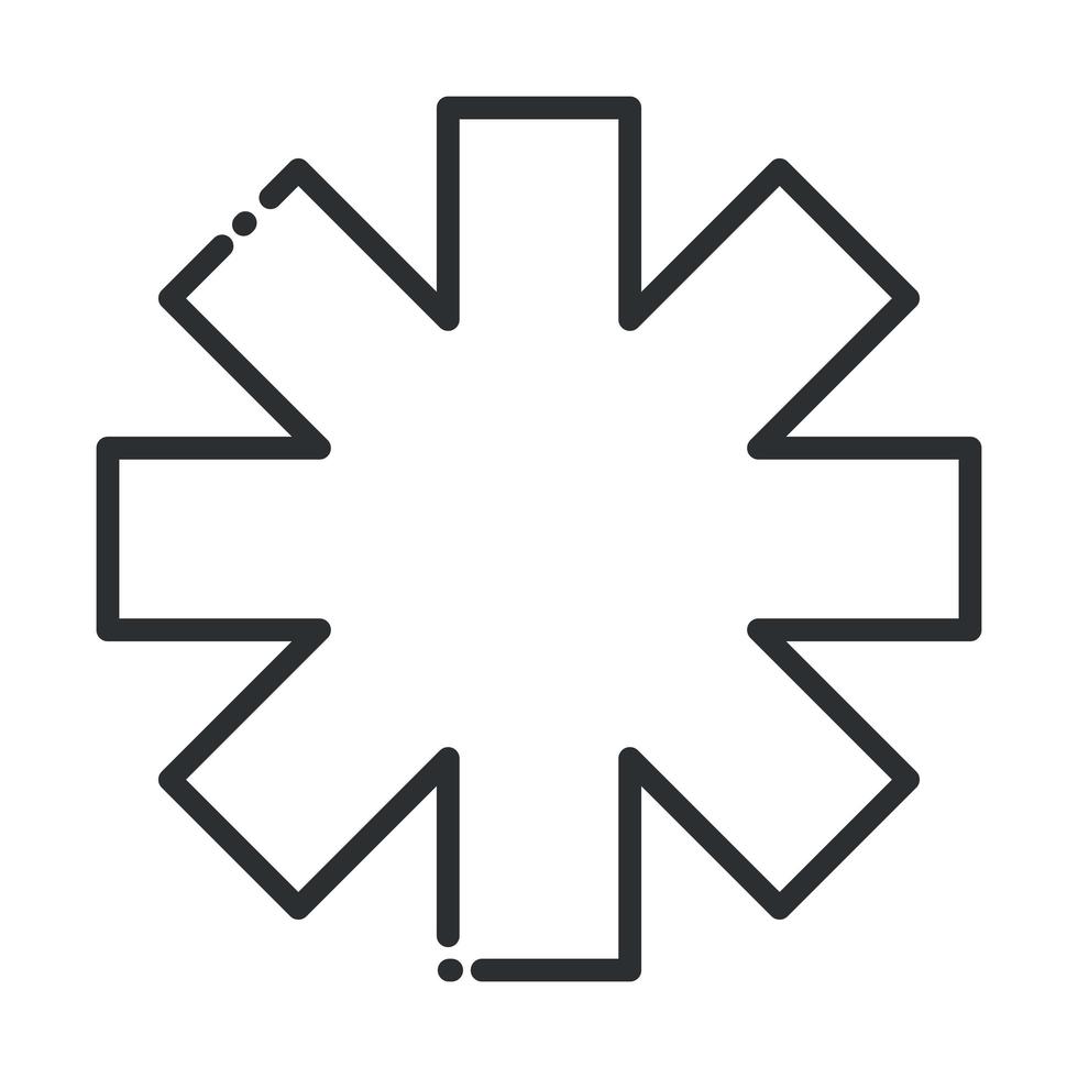 symbole d'urgence médicale de santé en ligne icône de ligne pandémique covid 19 vecteur