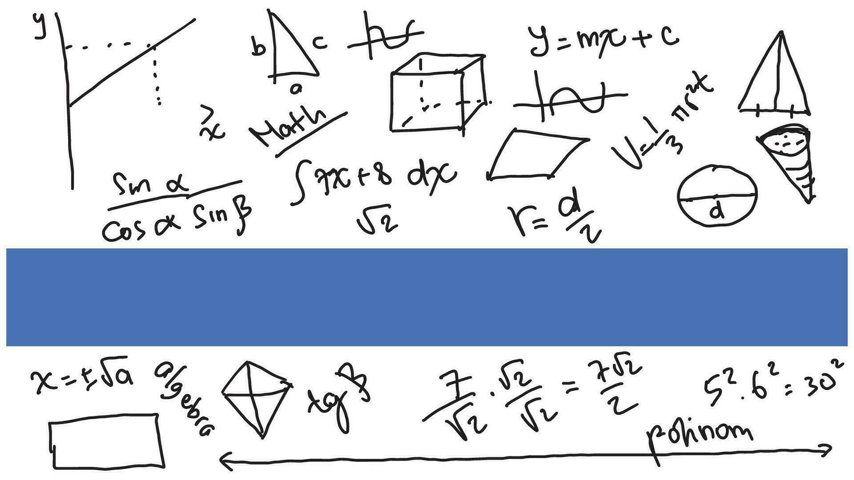 griffonnage math formules et Nombres sur une blanc Contexte. vecteur illustration. avec une Vide endroit à mettre texte