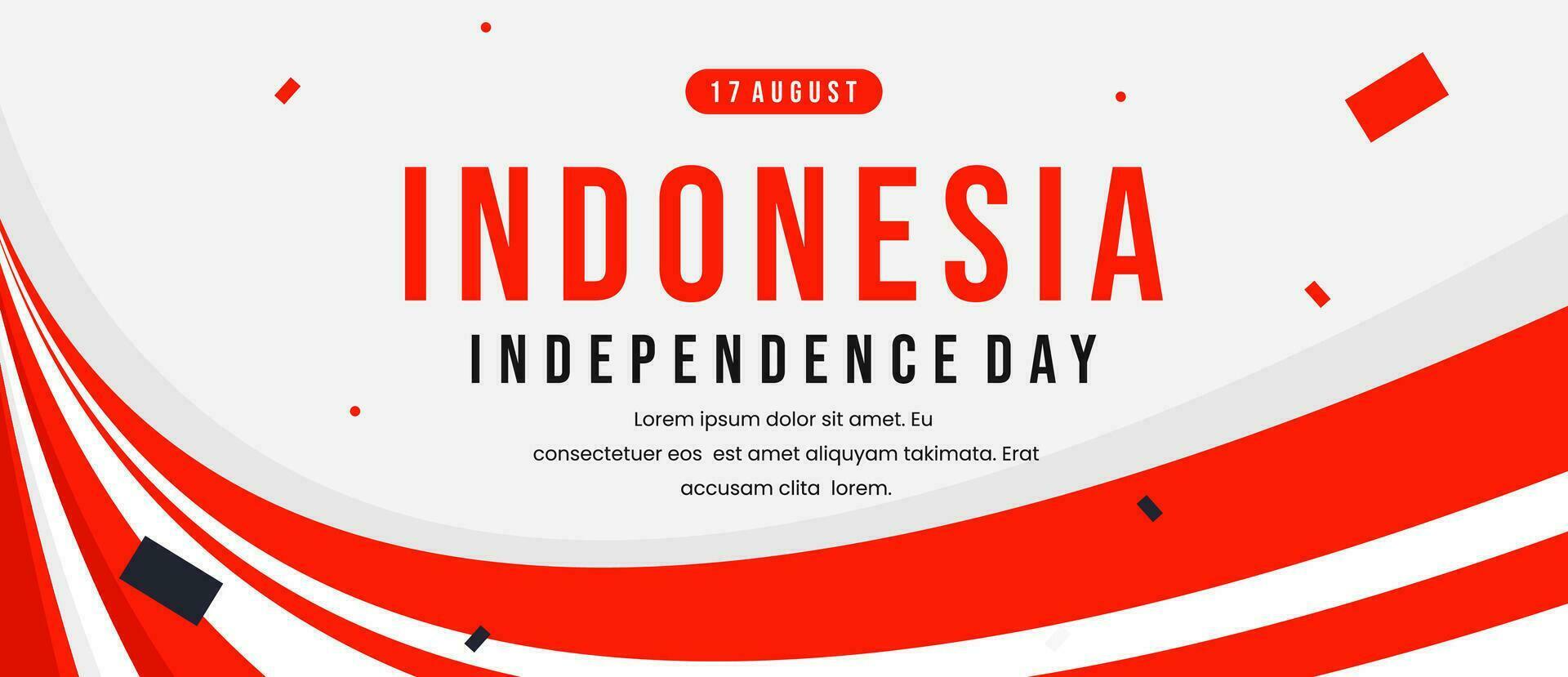 Indonésie 17 août indépendance journée bannière Contexte vecteur