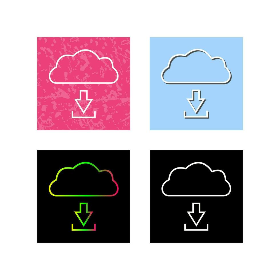 téléchargement unique à partir de l'icône de vecteur de nuage