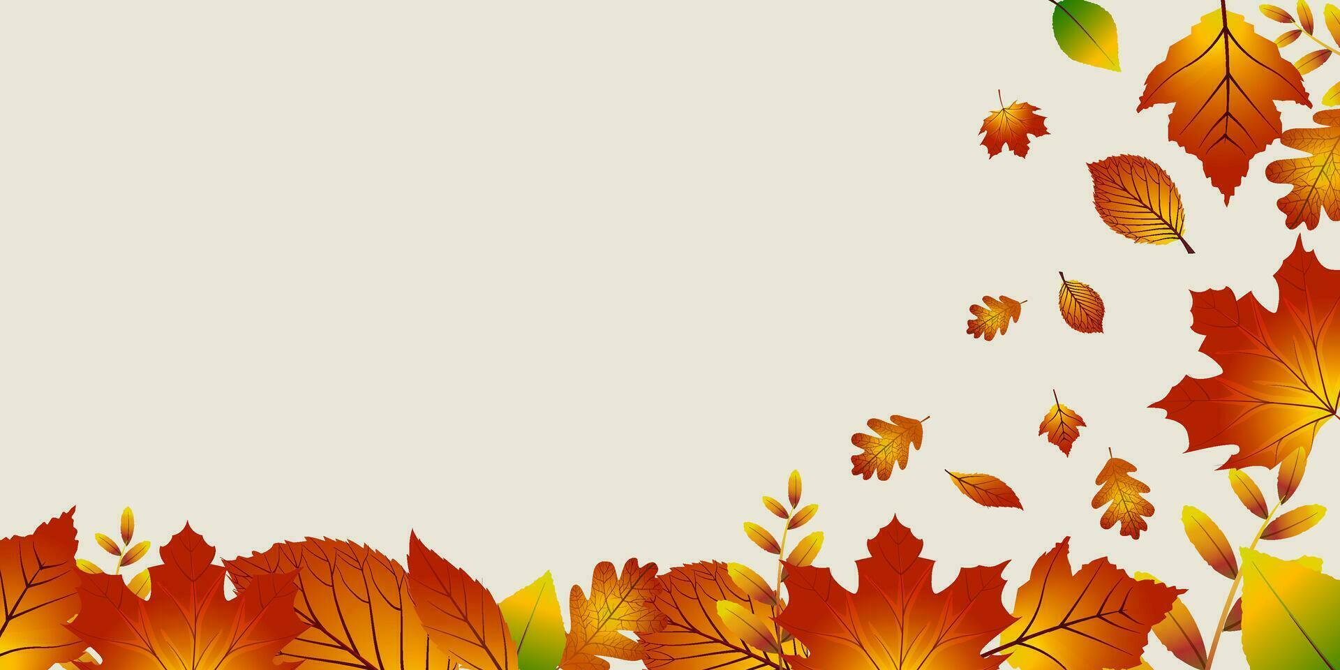 magnifique l'automne feuilles décoratif Contexte avec gratuit espace pour votre texte. vecteur modèle