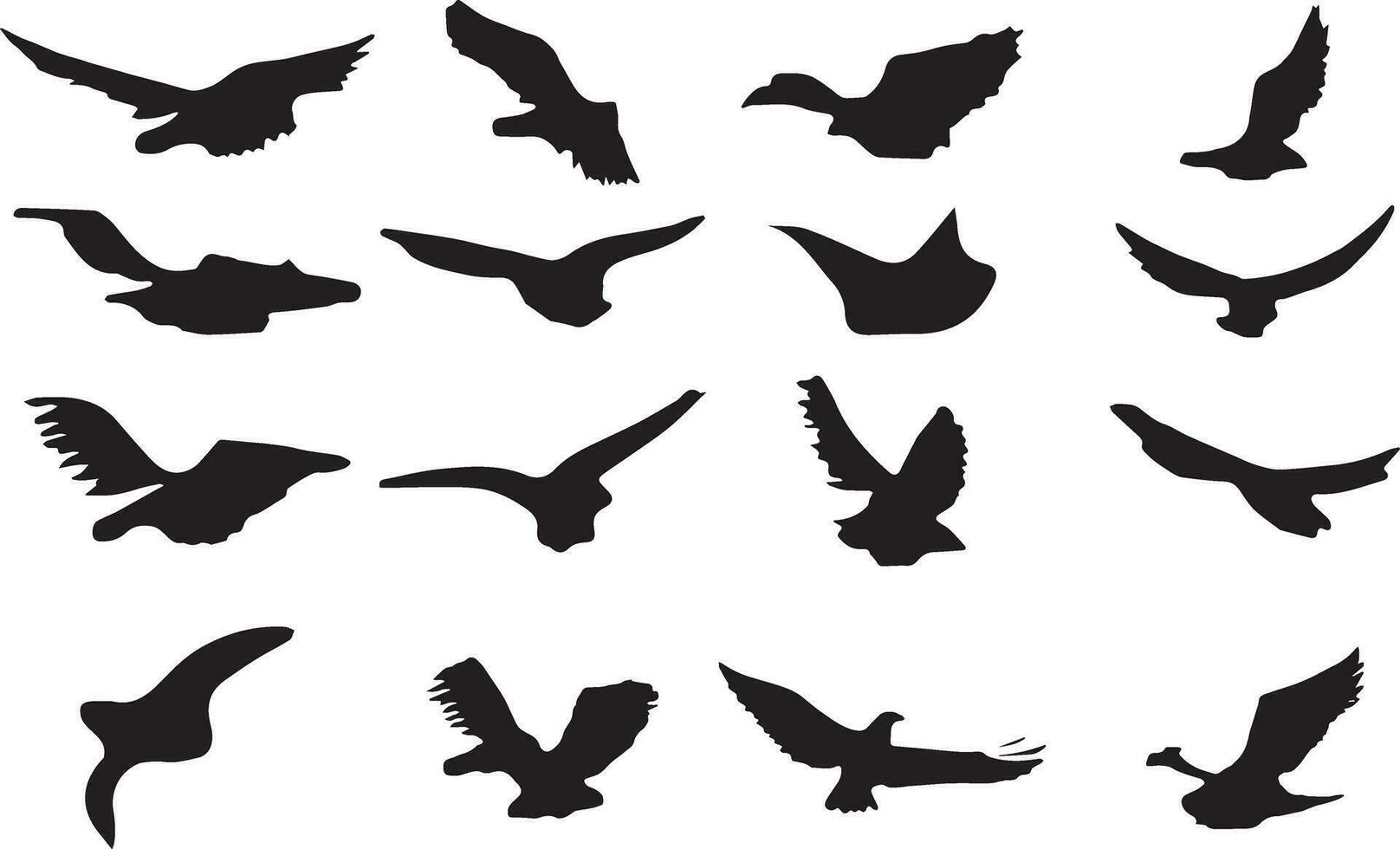 ensemble de silhouettes d'oiseaux noirs. éléments vectoriels pour la conception. vecteur
