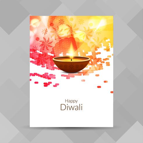 Modèle de conception de brochure abstrait joyeux Diwali vecteur