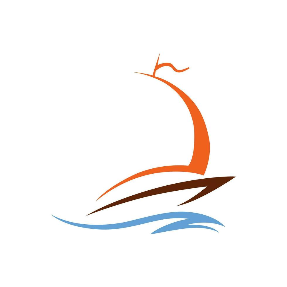 silhouette de une voile bateau logo vecteur