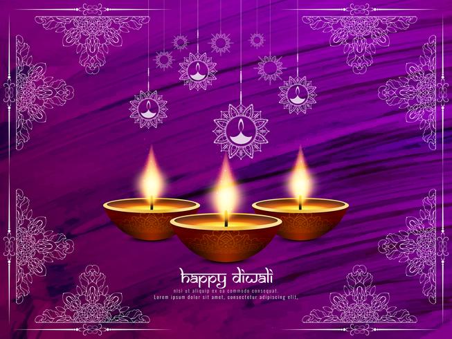 Abstrait beau joyeux festival de Diwali salutation vecteur