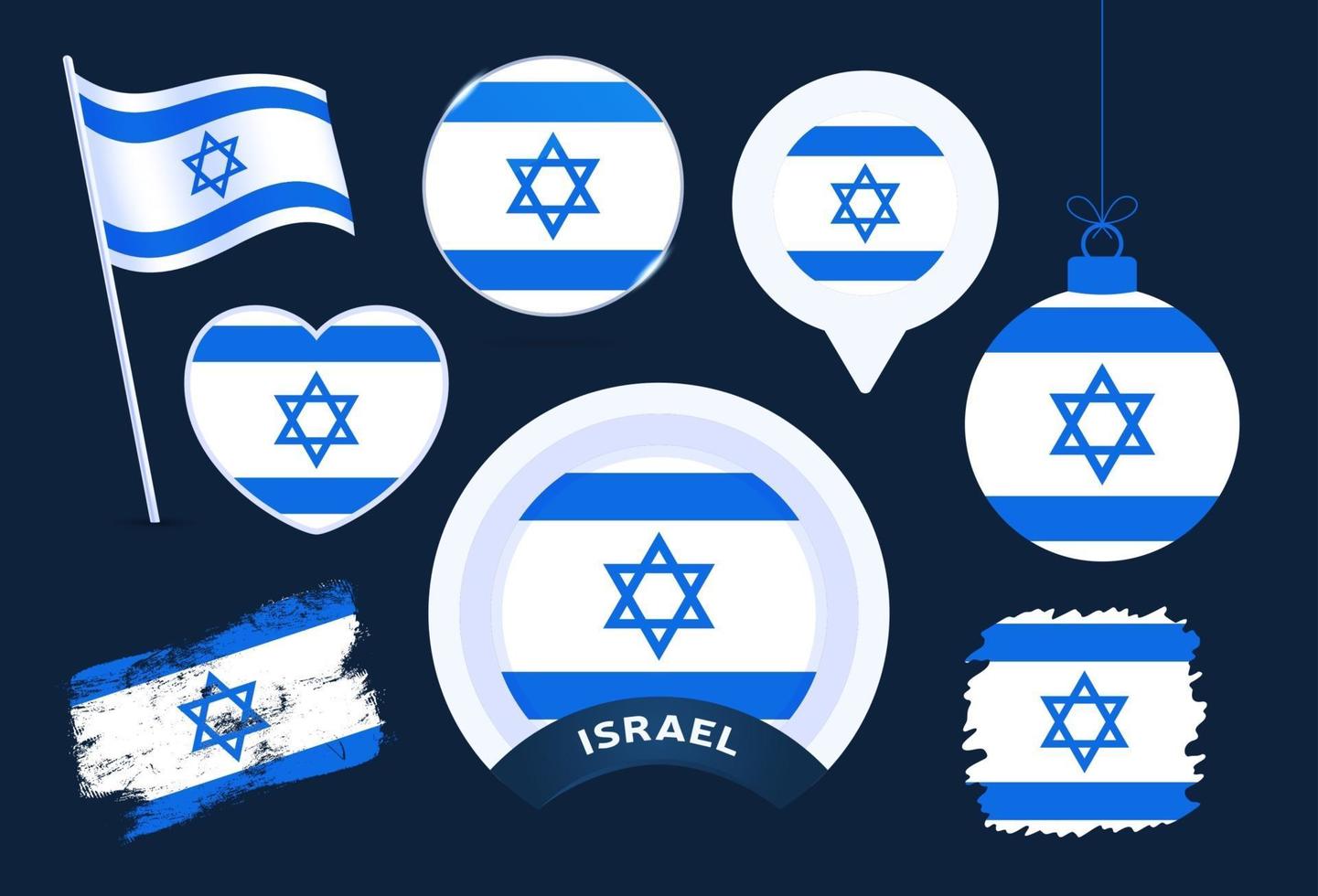 collection de vecteurs de drapeau d'israël vecteur