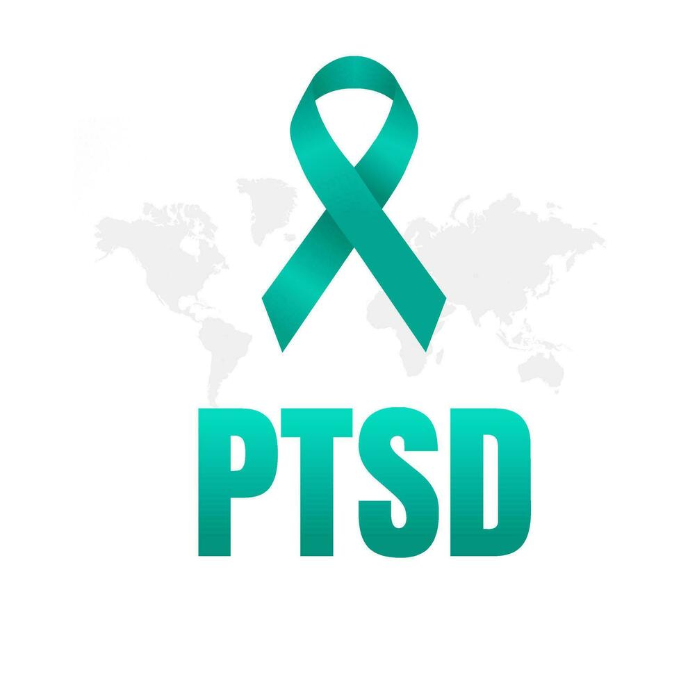 vecteur conception international ptsd sensibilisation journée. plat conception. plat ilustration