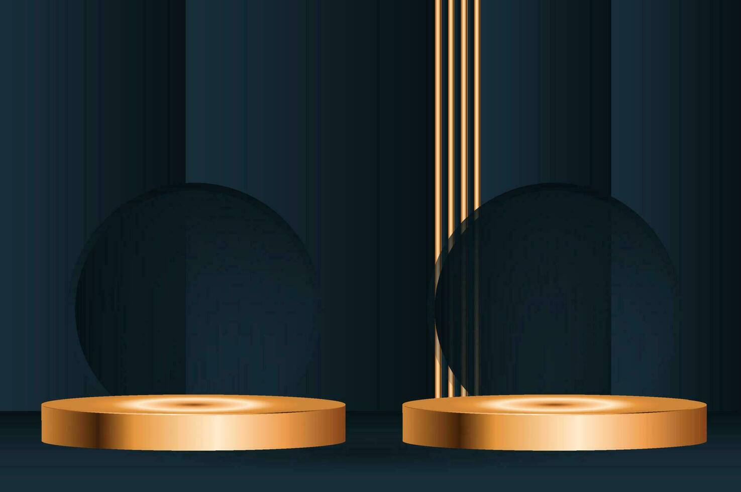 d'or et bleu cylindre podium - luxe Vide étape pour produit afficher vecteur