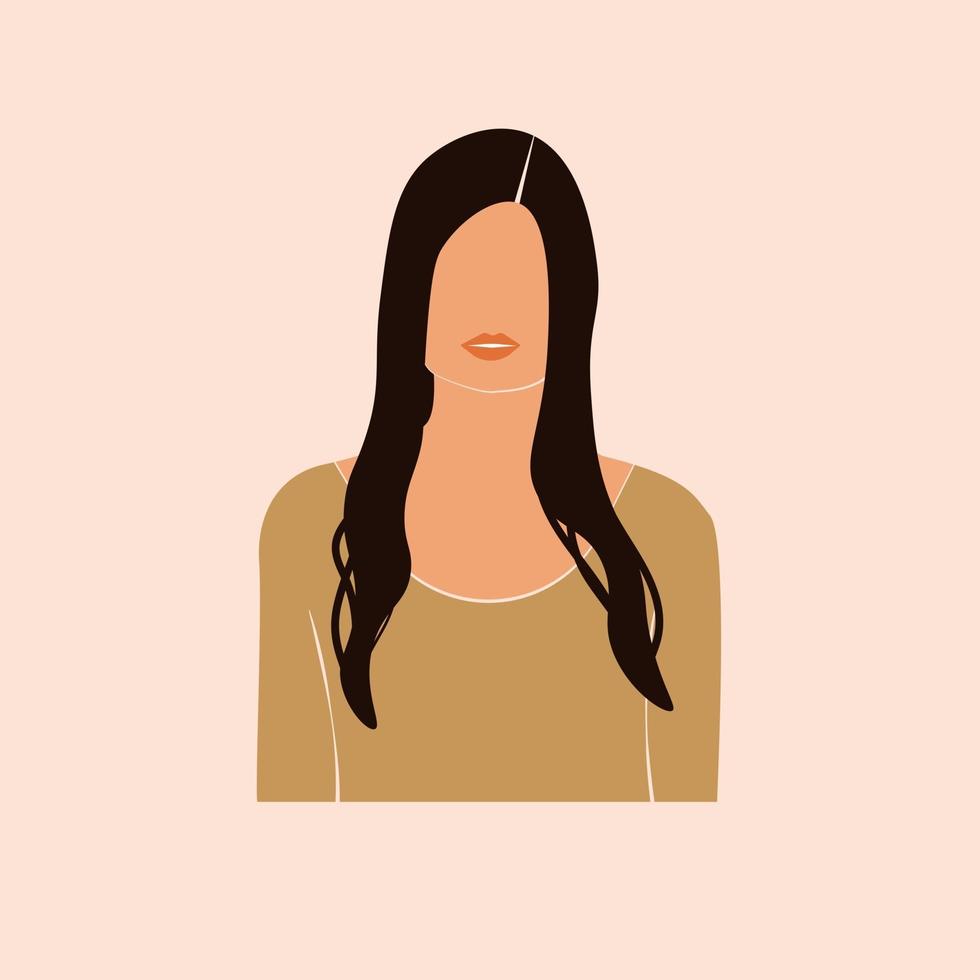 portrait minimal abstrait de portraits de femme filles vecteur