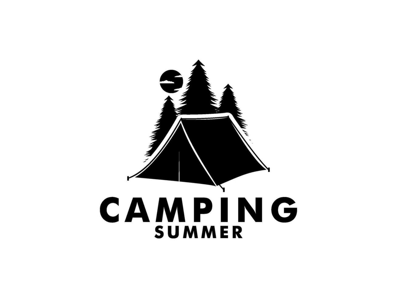 camp logo conception, tente camping logo vecteur modèle