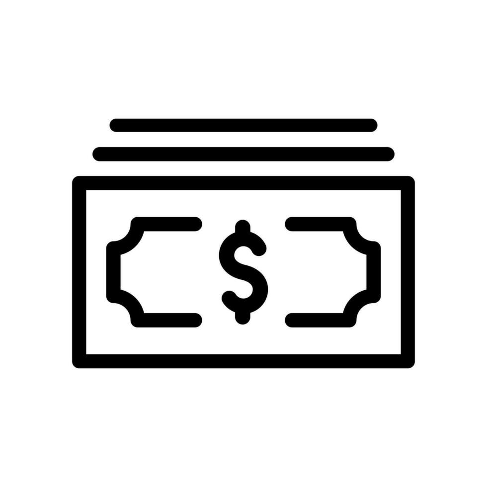 monoline signe dollar argent en espèces ligne logo icône, S'inscrire paiement. la finance banque concept affaires profit investissement vecteur