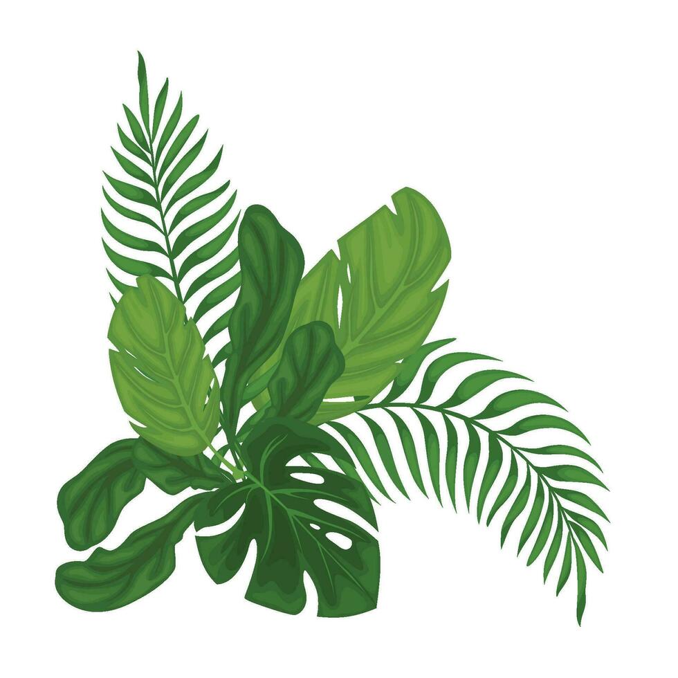vert tropical feuilles. vecteur