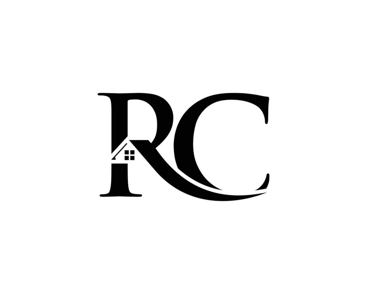 réel biens et rc lettre logo conception vecteur icône modèle.