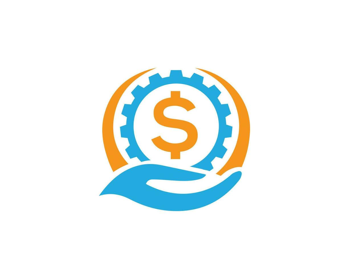 affaires logo. argent avec crédit réparation solutions logo symbole vecteur icône.