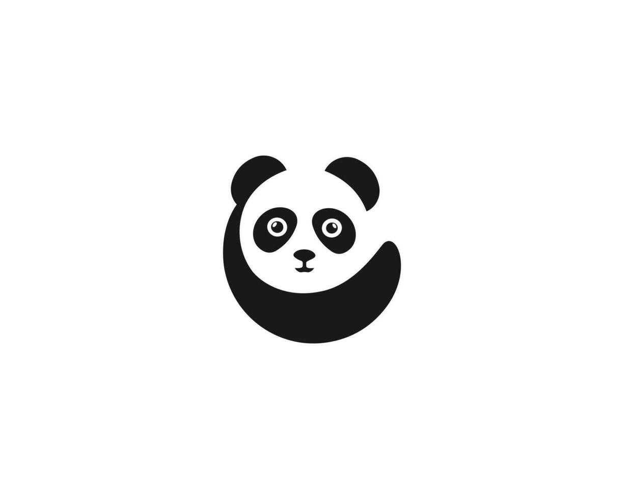 animal mignonne Panda ours logo icône conception modèle vecteur illustration.