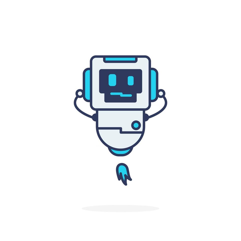 pose simple mascotte personnage robot mignon heureux vecteur