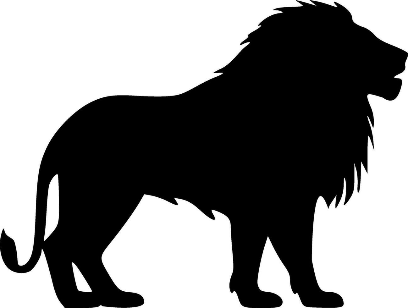 permanent Lion silhouette monochrome vecteur illustration