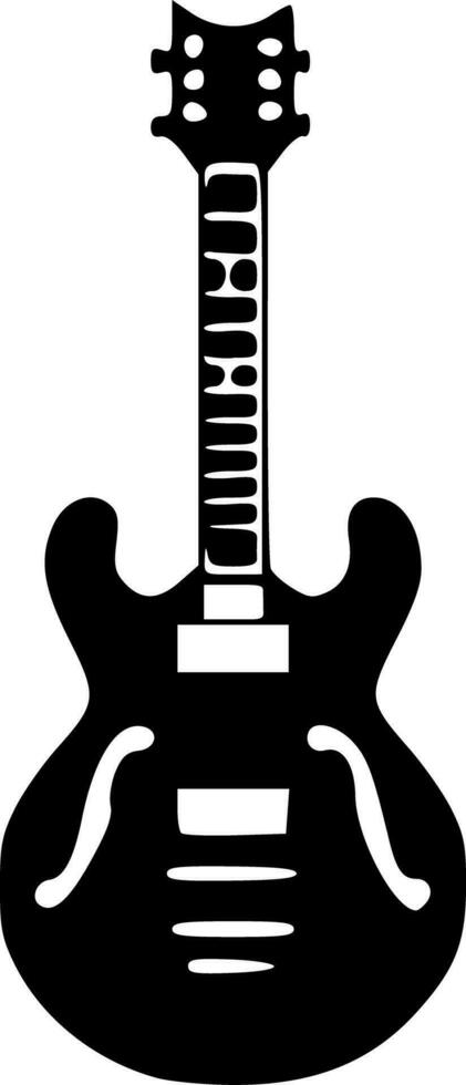 guitare icône noir grandes lignes vecteur illustration