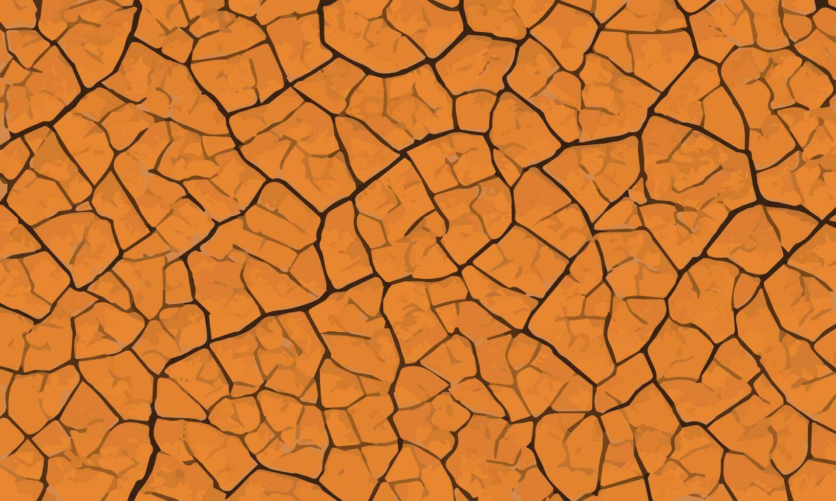 sec et cassé Orange sol Contexte , texture de grungy sec craquer desséché Terre vecteur