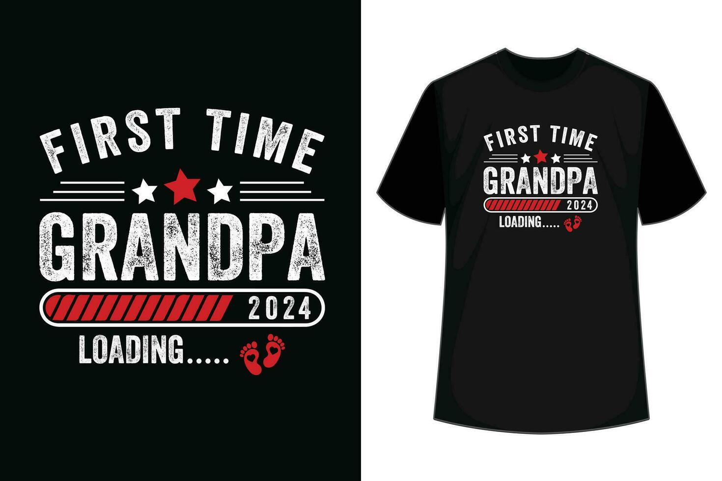 premier temps grand-père est. 2024 chargement bientôt à être papa grand-père T-shirt vecteur