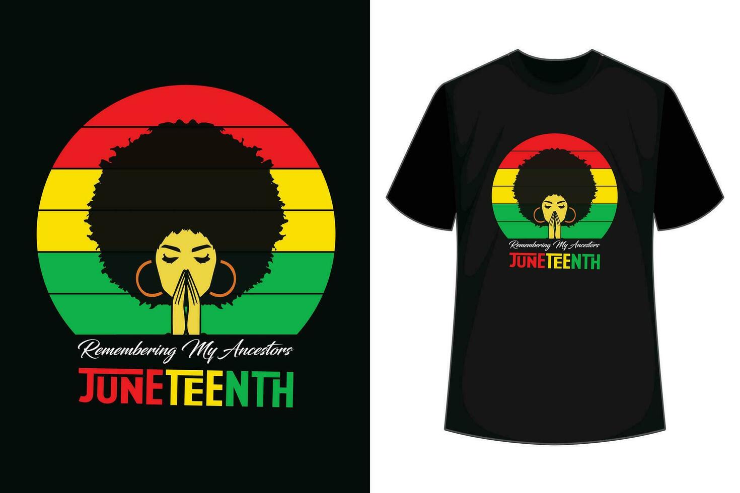 juneteenth t chemise se souvenir mon les ancêtres noir liberté T-shirt vecteur