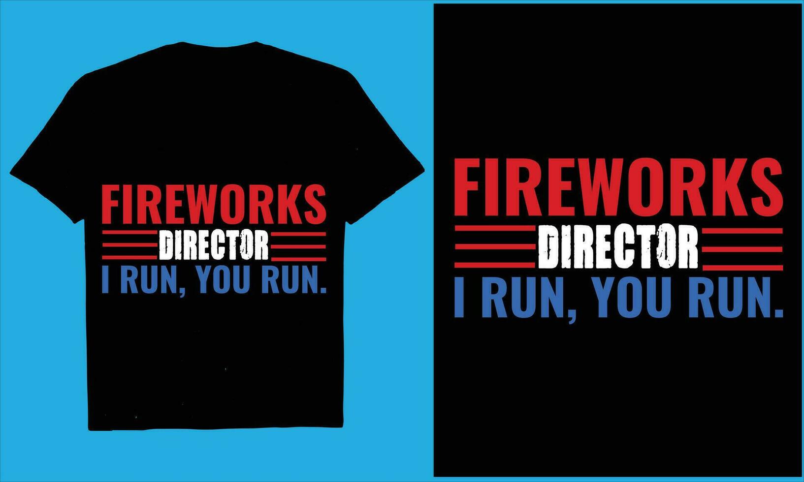 feux d'artifice réalisateur je courir, vous courir. 4e juillet t-shirt, vecteur, drapeau, nous, typographie vecteur