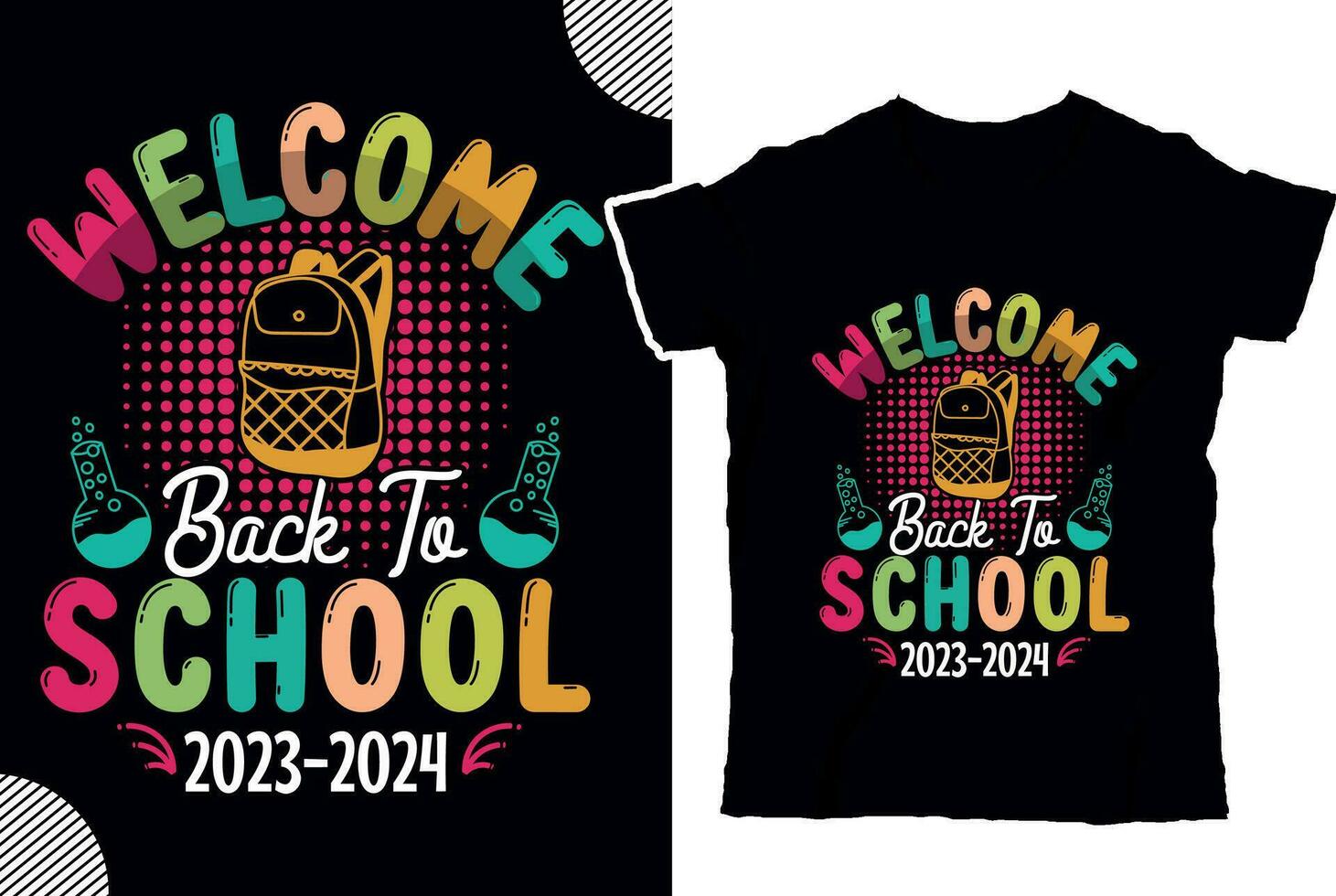 Bienvenue retour à école 2023-2024, retour à shcool t chemise conception, t chemise conception vecteur