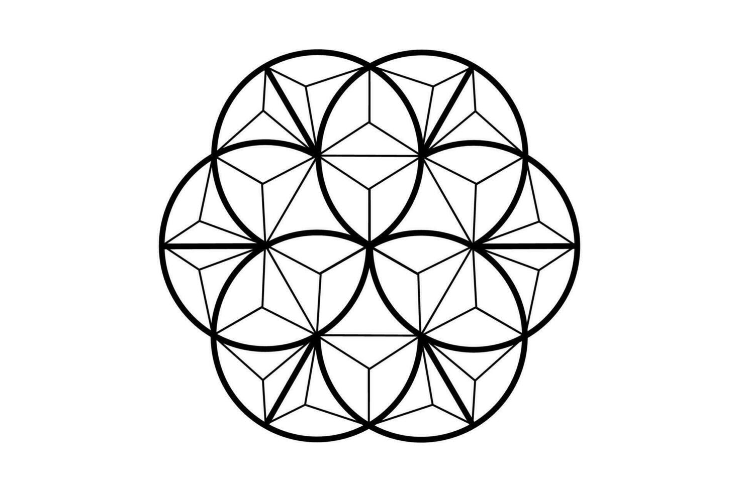 3d fleur de vie, sacré géométrie. lotus fleur. mandala ornement dans polygonal câble cadre, ésotérique ou spirituel symbole. logo tatouage isolé sur blanc arrière-plan, vecteur illustration