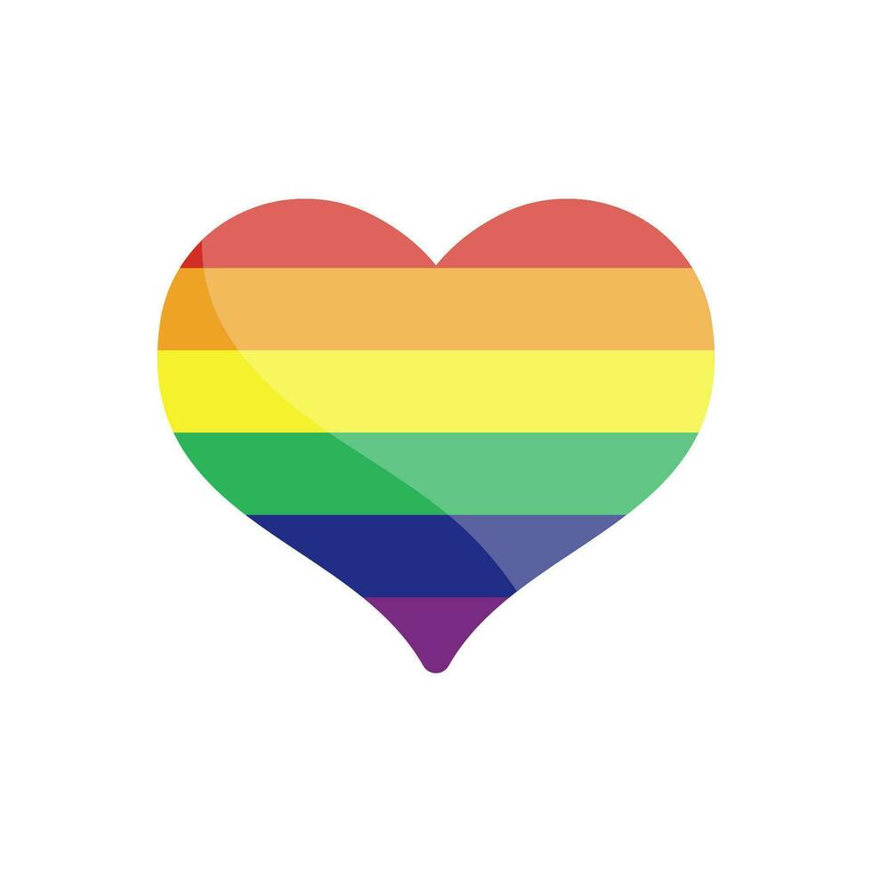 lgbtq fierté l'amour symbole. cœur en forme de arc en ciel drapeau cœur. la diversité représentation. vecteur